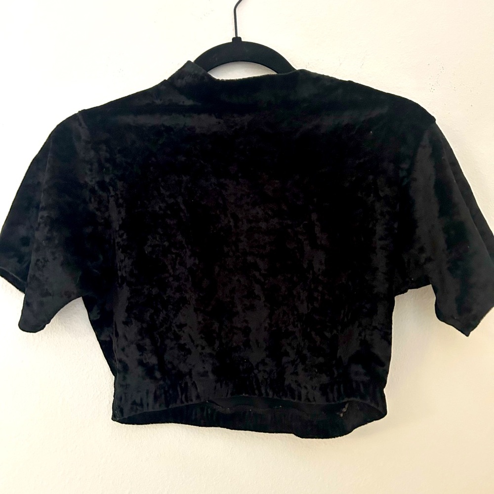 Crushed velvet crop top